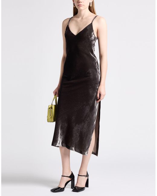 Alpha Studio Black Khaki Maxi Dress Polyester