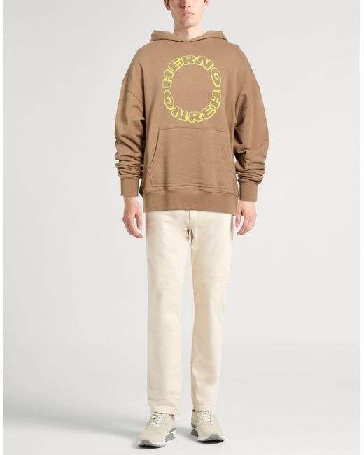 Herno Natural Camel Sweatshirt Cotton for men