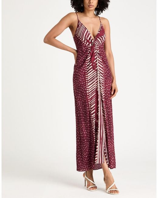 Antonelli Purple Maxi Dress Viscose, Silk