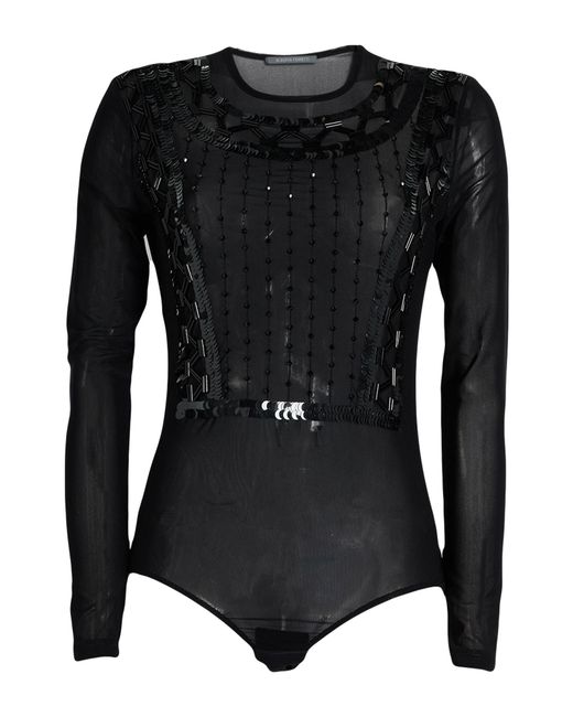 Alberta Ferretti Black Bodysuit Polyamide