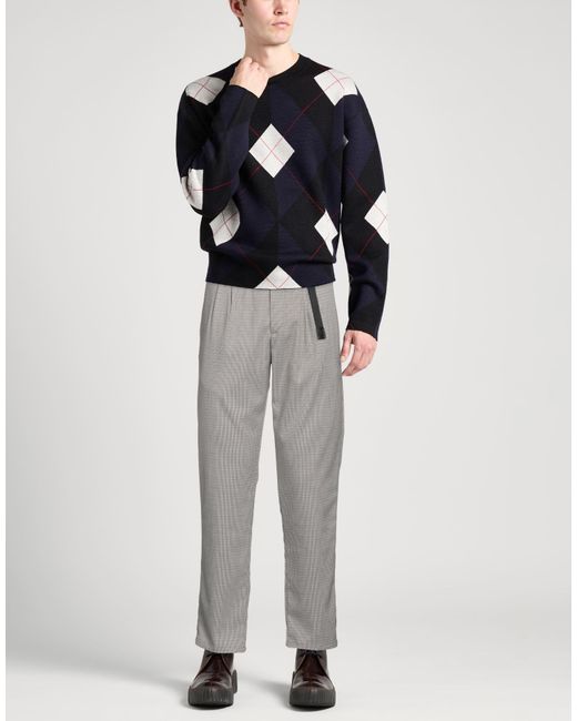 White Sand Gray Pants Polyester, Viscose, Elastane for men