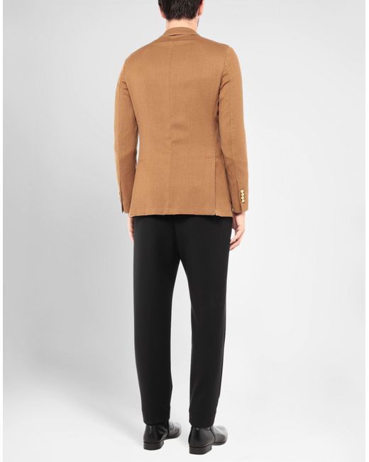 Lardini Brown Blazer Wool, Silk for men