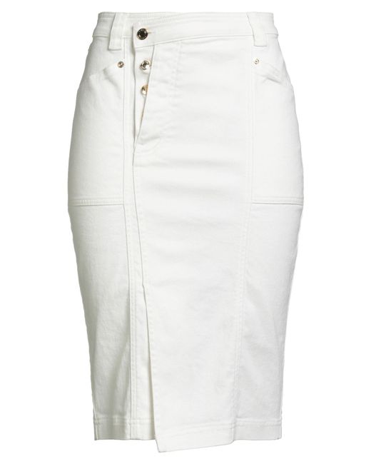 Tom Ford White Denim Skirt Cotton, Elastane
