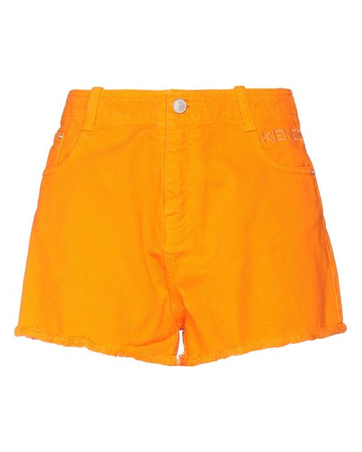 KENZO Orange Denim Shorts
