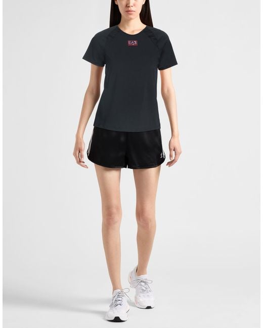 EA7 Black T-Shirt Polyester, Elastane