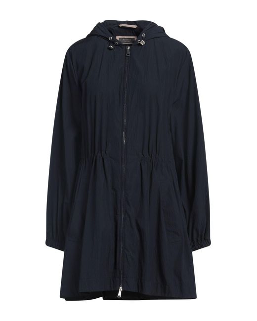 Peserico Blue Easy Overcoat & Trench Coat Polyester, Polyamide
