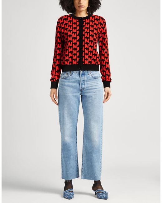 MSGM Red Cardigan Viscose, Polyester
