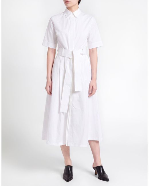 Fedeli White Midi Dress Cotton