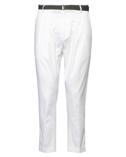 Low Brand White Pants Cotton, Elastane for men