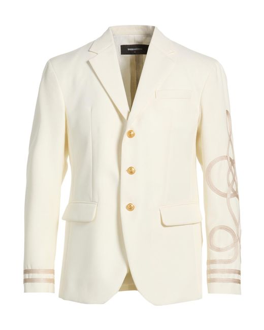 DSquared² Natural Blazer Polyester, Virgin Wool for men