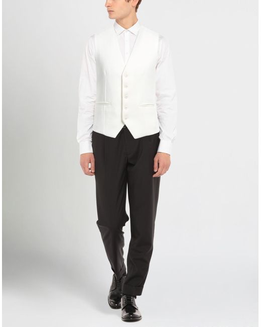 Grey Daniele Alessandrini White Waistcoat for men