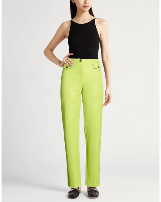 Liu Jo Green Lime Pants Polyester, Polyamide, Elastane