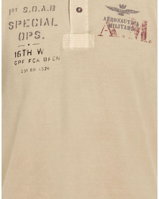 Aeronautica Militare Natural Sand Polo Shirt Cotton for men