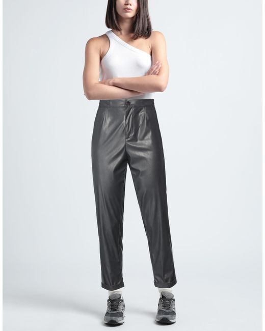 Biancoghiaccio Gray Pants Polyurethane, Polyester
