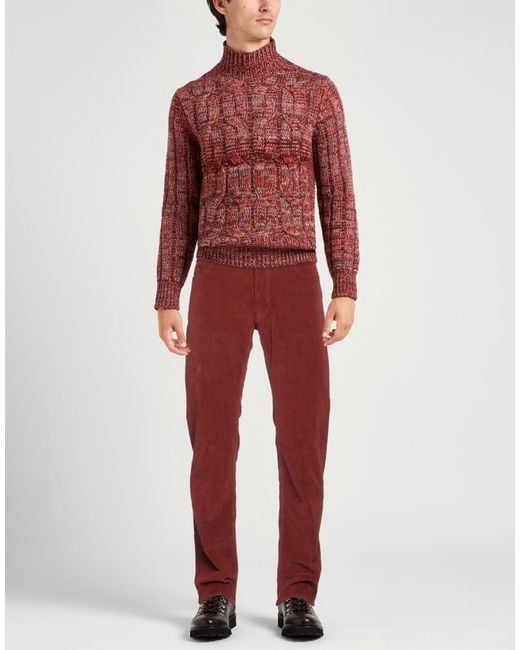 Jacob Cohen Red Pants Cotton, Elastane for men