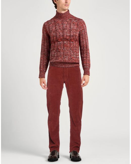 Jacob Cohen Red Pants Cotton, Elastane for men