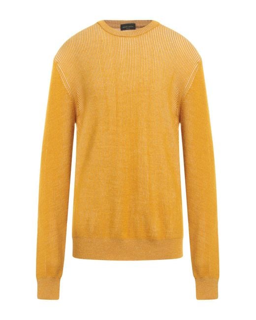 Roberto Collina Yellow Sweater Wool, Alpaca Wool for men