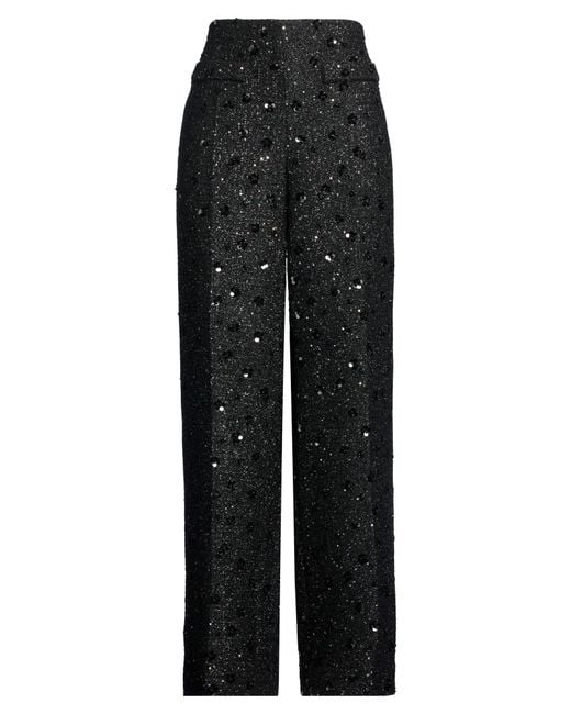 Sandro Black Pants Polyester, Cotton