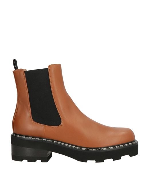 Gabriela Hearst Brown Tan Ankle Boots Leather