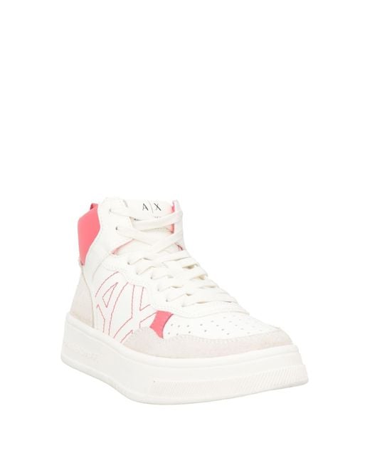 ARMANI EXCHANGE Pink Sneakers Polyester, Polyurethane, Cow Leather