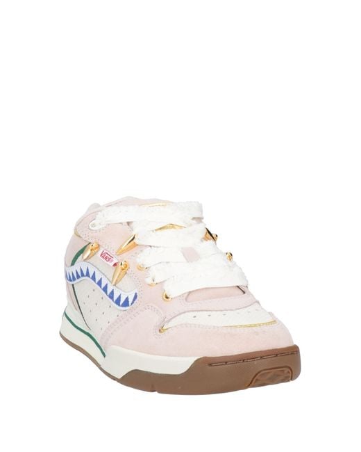 Vans White Sneakers Leather, Textile Fibers
