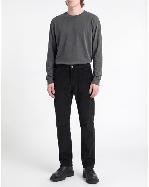 Isaia Black Pants Cotton, Elastane for men