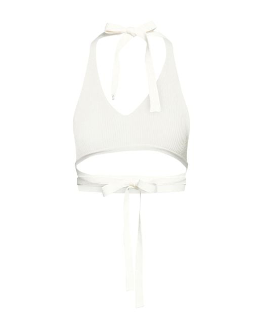 Tela White Top Viscose, Polyamide, Elastane