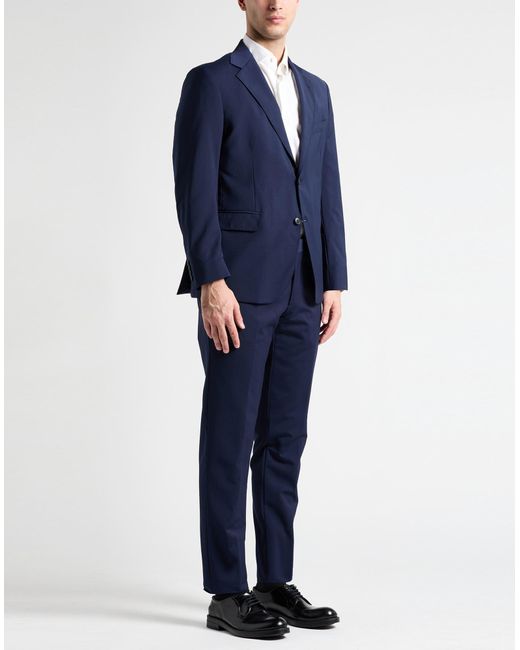 Brian Dales Blue Suit Wool, Polyester, Elastane for men