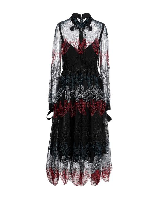 Elie Saab Black Maxi Dress Polyester, Polyamide, Silk