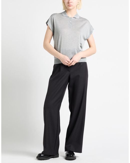 Peserico Gray Polo Shirt Viscose, Polyester