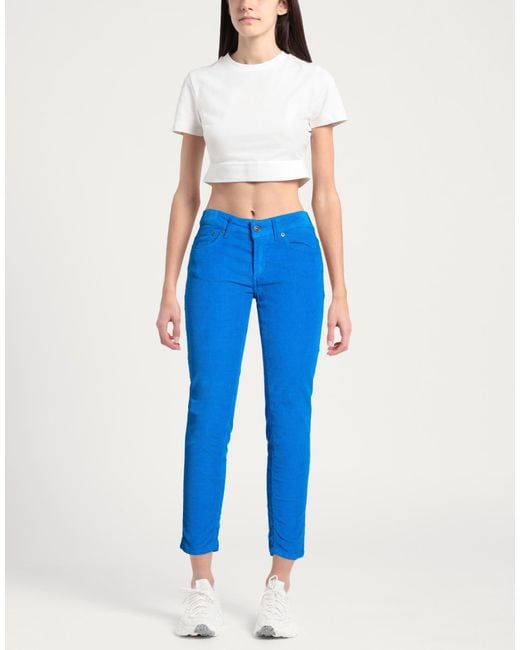 Dondup Blue Pants Cotton, Lyocell, Elastane