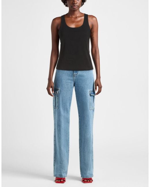 DKNY Black Tank Top Polyester, Elastane