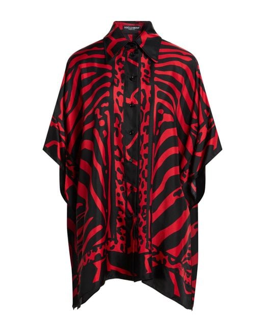 Dolce & Gabbana Red Shirt Silk