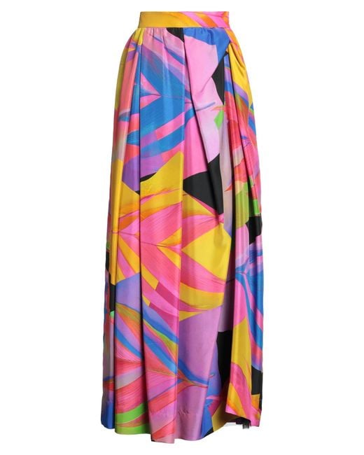 Sara Roka White Marigold Maxi Skirt Silk