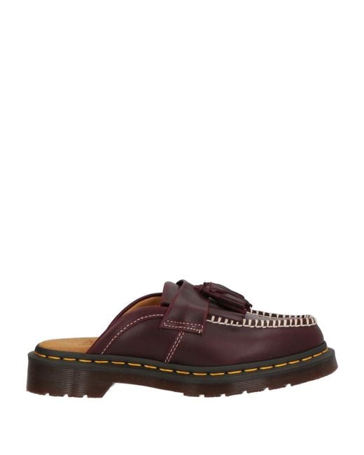 Dr. Martens Brown Adrian Mule Orleans Burgundy Mules & Clogs Leather for men