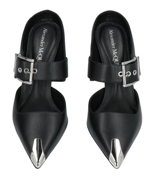 McQueen Black Mules & Clogs