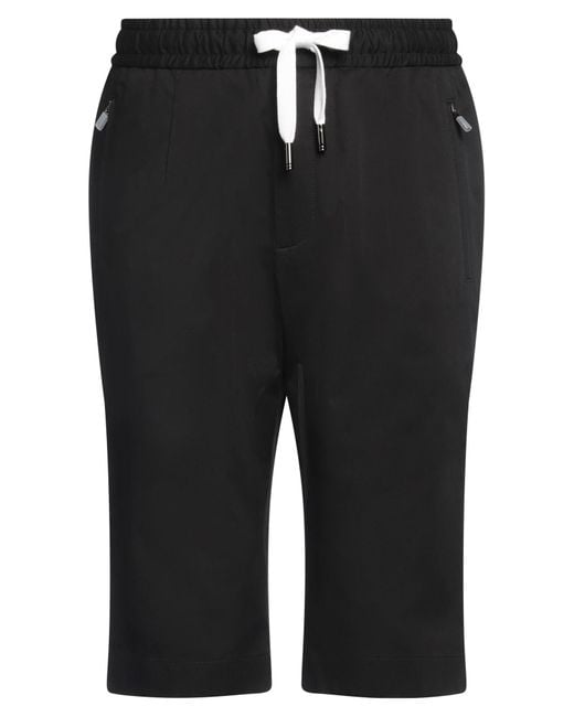 Dolce & Gabbana Black Shorts & Bermuda Shorts Cotton, Elastane for men