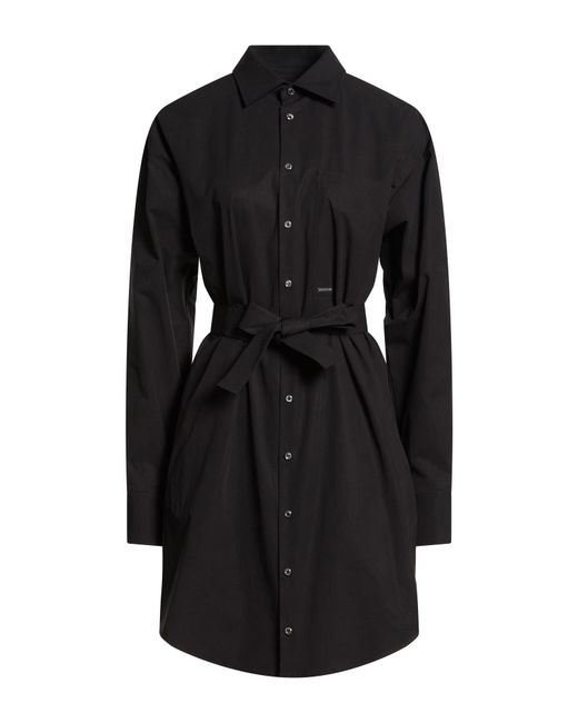 DSquared² Black Mini Dress Cotton, Elastane