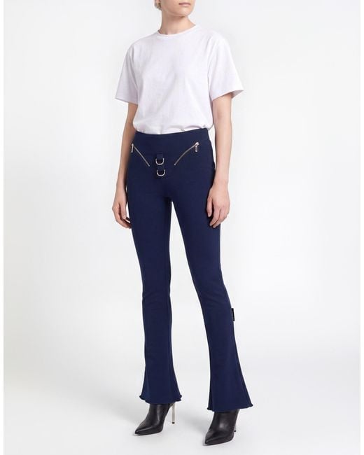 Off-White c/o Virgil Abloh Blue Midnight Pants Viscose, Polyamide, Elastane