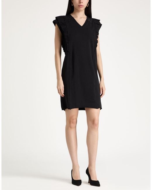 Liu Jo Black Mini Dress Cotton, Elastane