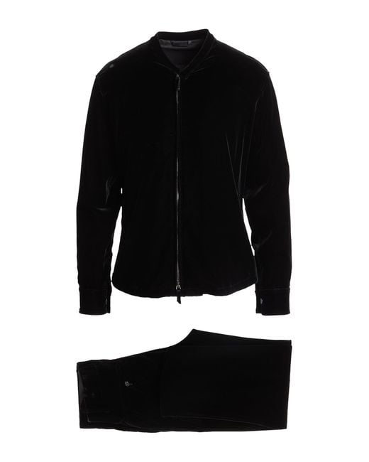 Giorgio Armani Black Suit Viscose, Cupro, Elastane for men