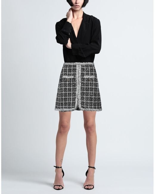 Giambattista Valli Gray Mini Skirt Cotton, Polyester, Wool, Acrylic, Synthetic Fibers