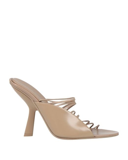 Ferragamo White Taupe Sandals Calfskin, Lambskin, Textile Fibers
