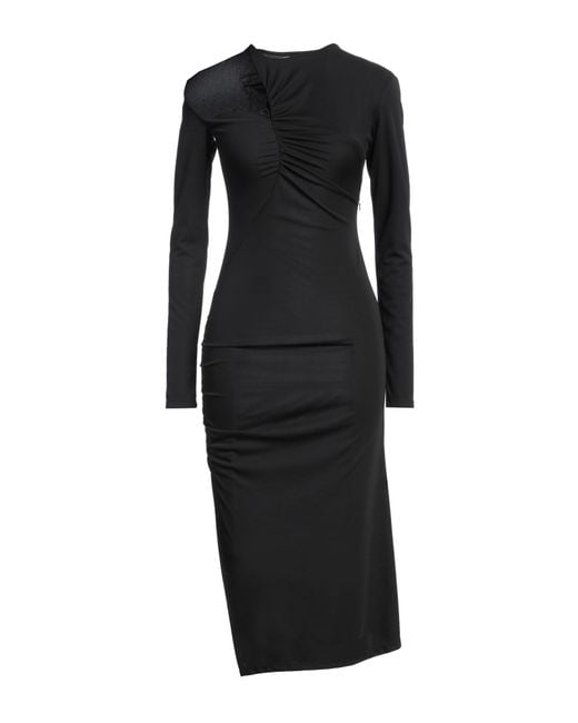 REVISE CONCEPT Black Midi Dress Polyester, Elastane