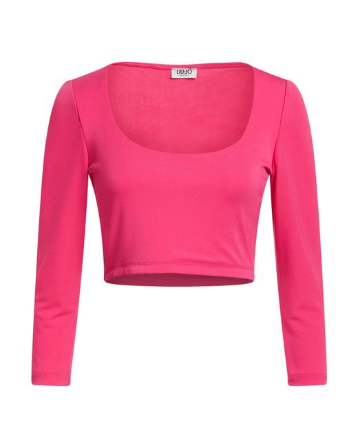 Liu Jo Pink Fuchsia Top Polyester, Elastane
