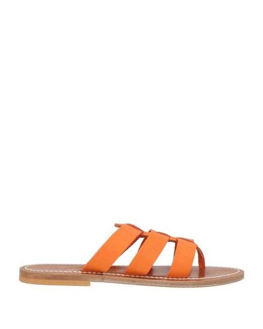 K. Jacques Orange Thong Sandal Leather