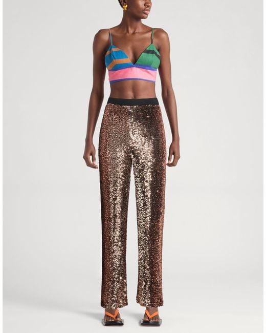 Imperial Brown Pants Polyester, Elastane