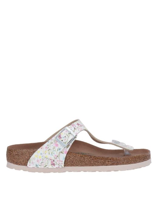 Sandalias de dedo Birkenstock de Cuero de color Blanco - Lyst