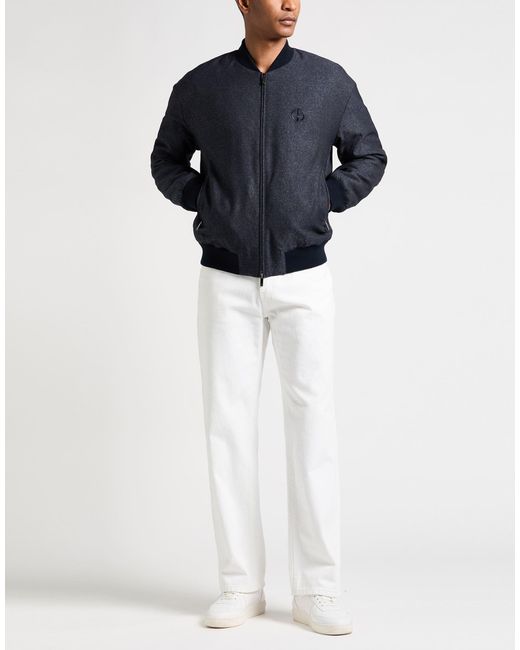 Giorgio Armani Blue Jacket Virgin Wool, Viscose, Silk for men