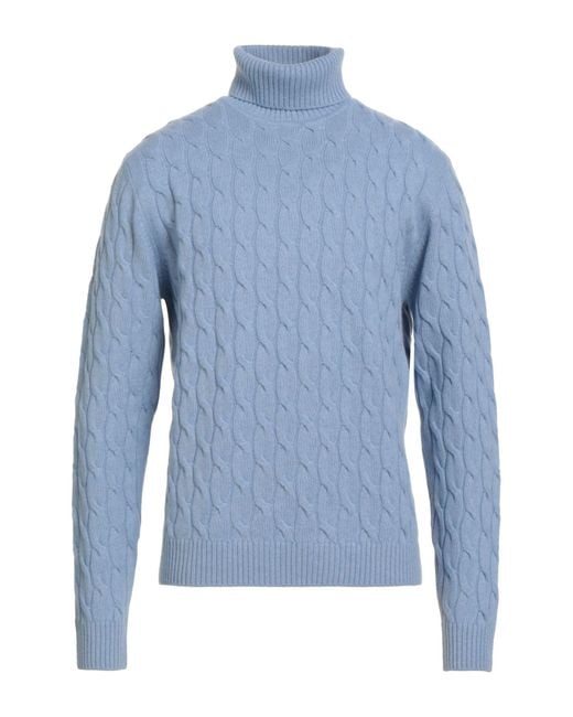 Luigi Borrelli Napoli Blue Turtleneck for men